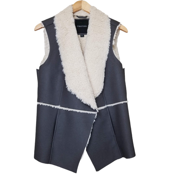 Faux Leather MAURICES Sherpa Lined Vest - XL
